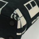 CHANEL windows Tote Bag Canvas Black White gold CC Auth bs28677-16