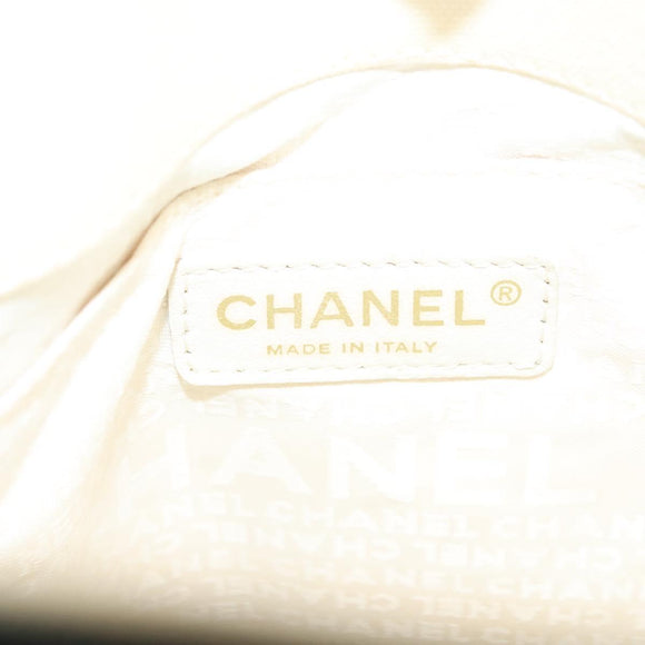 CHANEL windows Tote Bag Canvas Black White gold CC Auth bs28677