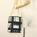CHANEL windows Tote Bag Canvas Black White gold CC Auth bs28677-21
