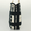 CHANEL windows Tote Bag Canvas Black White gold CC Auth bs28677-3