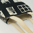 CHANEL windows Tote Bag Canvas Black White gold CC Auth bs28677-6