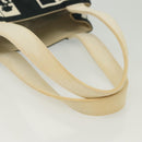 CHANEL windows Tote Bag Canvas Black White gold CC Auth bs28677-7