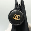 CHANEL Bicolore Pouch Satin Black CC Auth bs28678-9