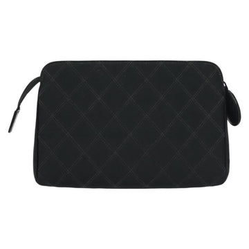 CHANEL Bicolore Pouch Satin Black CC Auth bs28678 - 0