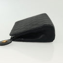 CHANEL Bicolore Pouch Satin Black CC Auth bs28678-3