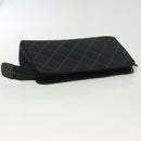 CHANEL Bicolore Pouch Satin Black CC Auth bs28678-5