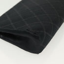 CHANEL Bicolore Pouch Satin Black CC Auth bs28678-7