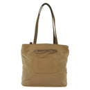 PRADA Tote Bag Nylon Beige Silver Auth bs28686-2