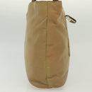 PRADA Tote Bag Nylon Beige Silver Auth bs28686-3