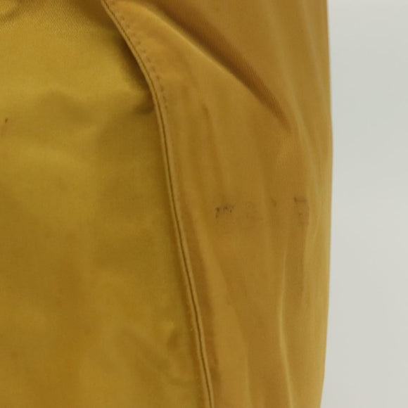 PRADA Tote Bag nylon metal Yellow Gold Auth bs28687
