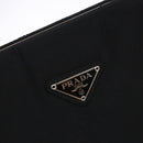 PRADA Shoulder Bag Nylon Enamel Black Silver Auth bs28691-17