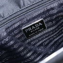 PRADA Shoulder Bag Nylon Enamel Black Silver Auth bs28691-18