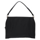 PRADA Shoulder Bag Nylon Enamel Black Silver Auth bs28691-2