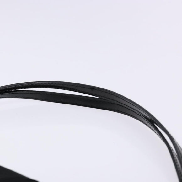 PRADA Shoulder Bag Nylon Enamel Black Silver Auth bs28691