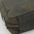 PRADA Tote Bag Nylon Khaki Silver Auth bs28692-11
