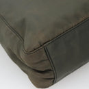 PRADA Tote Bag Nylon Khaki Silver Auth bs28692-13