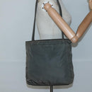 PRADA Tote Bag Nylon Khaki Silver Auth bs28692-24