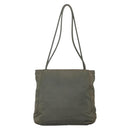 PRADA Tote Bag Nylon Khaki Silver Auth bs28692-3
