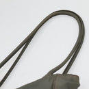 PRADA Tote Bag Nylon Khaki Silver Auth bs28692-8