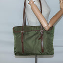 PRADA Tote Bag nylon metal Yellow Gold Auth bs28696-25
