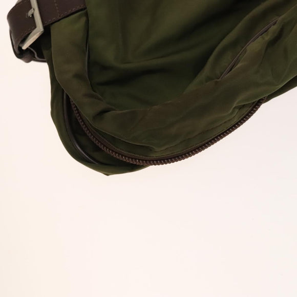 PRADA Garment Cover Nylon Khaki Silver Auth bs28697