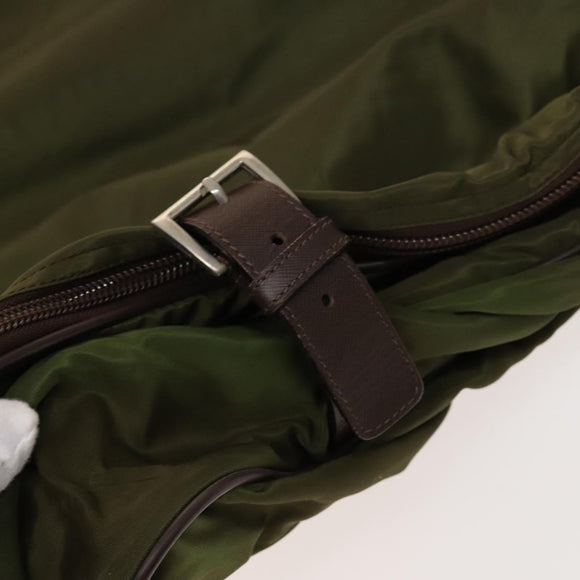 PRADA Garment Cover Nylon Khaki Silver Auth bs28697