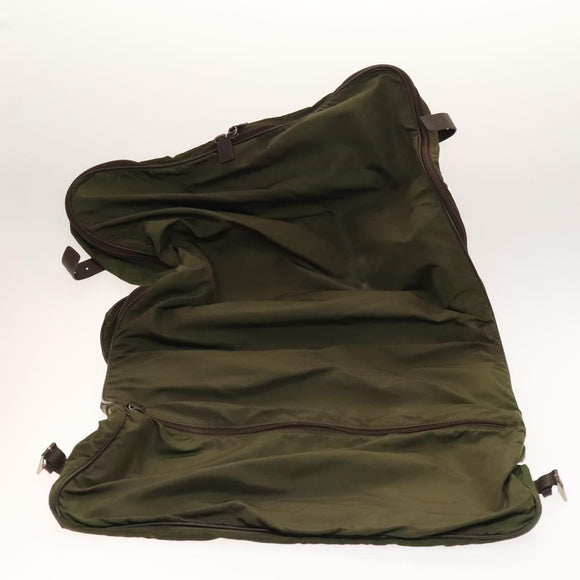 PRADA Garment Cover Nylon Khaki Silver Auth bs28697