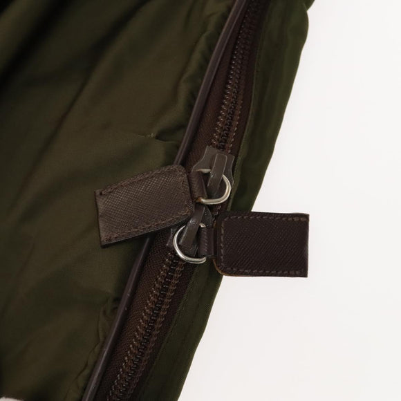 PRADA Garment Cover Nylon Khaki Silver Auth bs28697