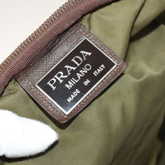 PRADA Garment Cover Nylon Khaki Silver Auth bs28697