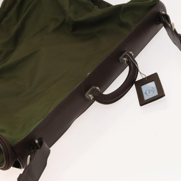 PRADA Garment Cover Nylon Khaki Silver Auth bs28697