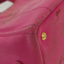 PRADA Canapa PM Hand Bag Canvas Pink Gold Auth bs28699-11