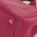 PRADA Canapa PM Hand Bag Canvas Pink Gold Auth bs28699-12