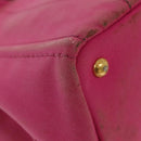 PRADA Canapa PM Hand Bag Canvas Pink Gold Auth bs28699-13
