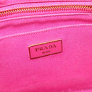 PRADA Canapa PM Hand Bag Canvas Pink Gold Auth bs28699-16