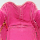 PRADA Canapa PM Hand Bag Canvas Pink Gold Auth bs28699-18