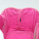 PRADA Canapa PM Hand Bag Canvas Pink Gold Auth bs28699-19