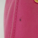 PRADA Canapa PM Hand Bag Canvas Pink Gold Auth bs28699-6