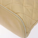 CHANEL Matelasse Chain Shoulder Bag Lamb Skin Beige Gold CC Auth bs28703-8