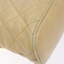 CHANEL Matelasse Chain Shoulder Bag Lamb Skin Beige Gold CC Auth bs28703-17