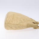 CHANEL Matelasse Chain Shoulder Bag Lamb Skin Beige Gold CC Auth bs28703-3