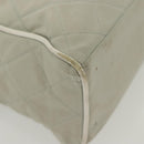 CHANEL Matelasse Sports Hand Bag Canvas Gray Silver CC Auth bs28704-12