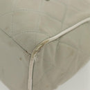CHANEL Matelasse Sports Hand Bag Canvas Gray Silver CC Auth bs28704-13