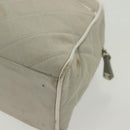 CHANEL Matelasse Sports Hand Bag Canvas Gray Silver CC Auth bs28704-15