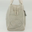 CHANEL Matelasse Sports Hand Bag Canvas Gray Silver CC Auth bs28704-4