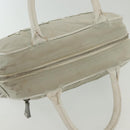 CHANEL Matelasse Sports Hand Bag Canvas Gray Silver CC Auth bs28704-6