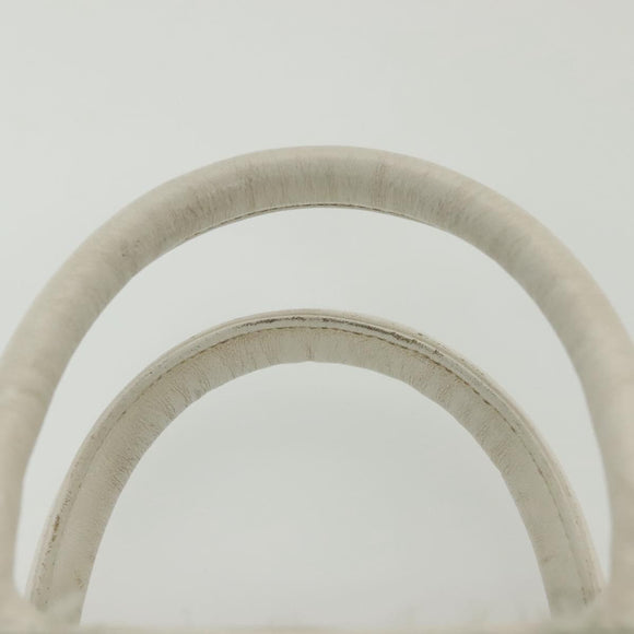 CHANEL Matelasse Sports Hand Bag Canvas Gray Silver CC Auth bs28704