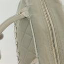 CHANEL Matelasse Sports Hand Bag Canvas Gray Silver CC Auth bs28704-9