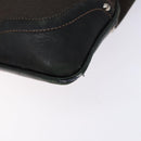 PRADA Shoulder Bag Canvas Leather Brown Silver Auth bs28705-8