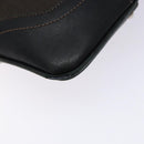 PRADA Shoulder Bag Canvas Leather Brown Silver Auth bs28705-15