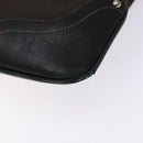 PRADA Shoulder Bag Canvas Leather Brown Silver Auth bs28705-16